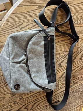 Lululemon Festival Bag Women's Grey Crossbody Sling Bag with Black Strap